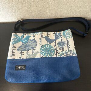 Olovesm Bernie Blue Shoulder Bag Purse-Bird Print fabric O Loves M Heart